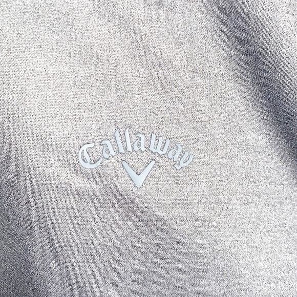Callaway Mens Quarter Zip Banded Collar Heather Gray Long Sleeve Pullover - Picture 3 of 10